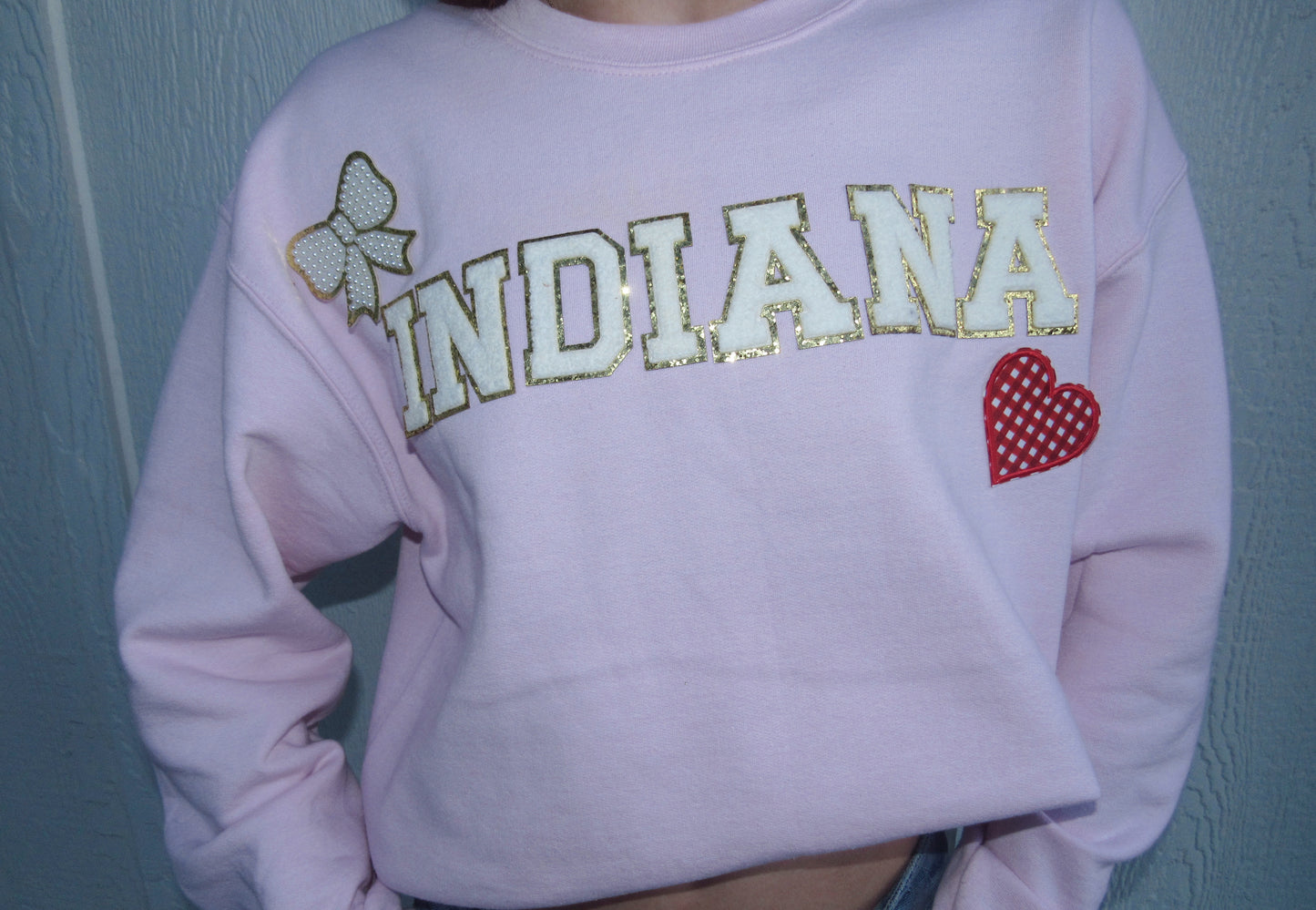 PINK BOW INDIANA SWEATSHIRT