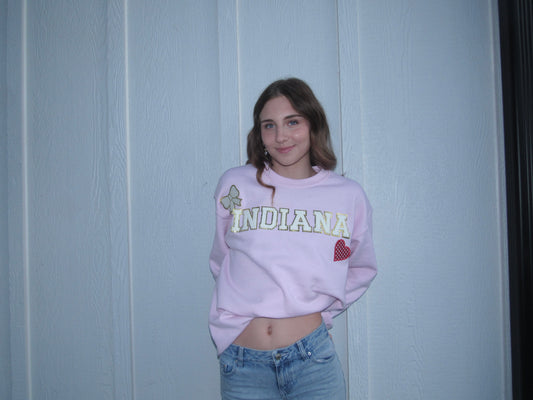 PINK BOW INDIANA SWEATSHIRT