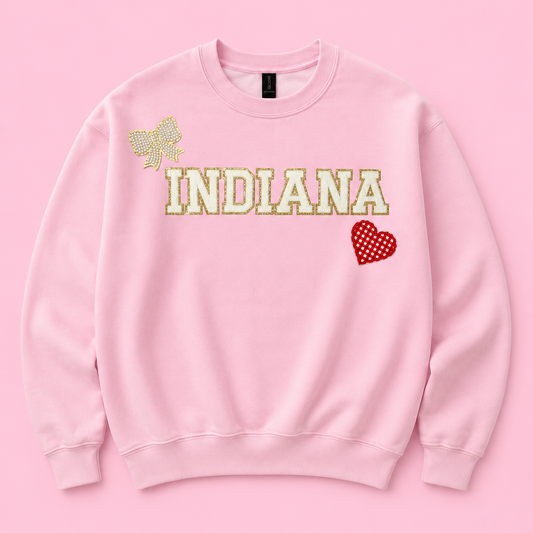 PINK BOW INDIANA SWEATSHIRT