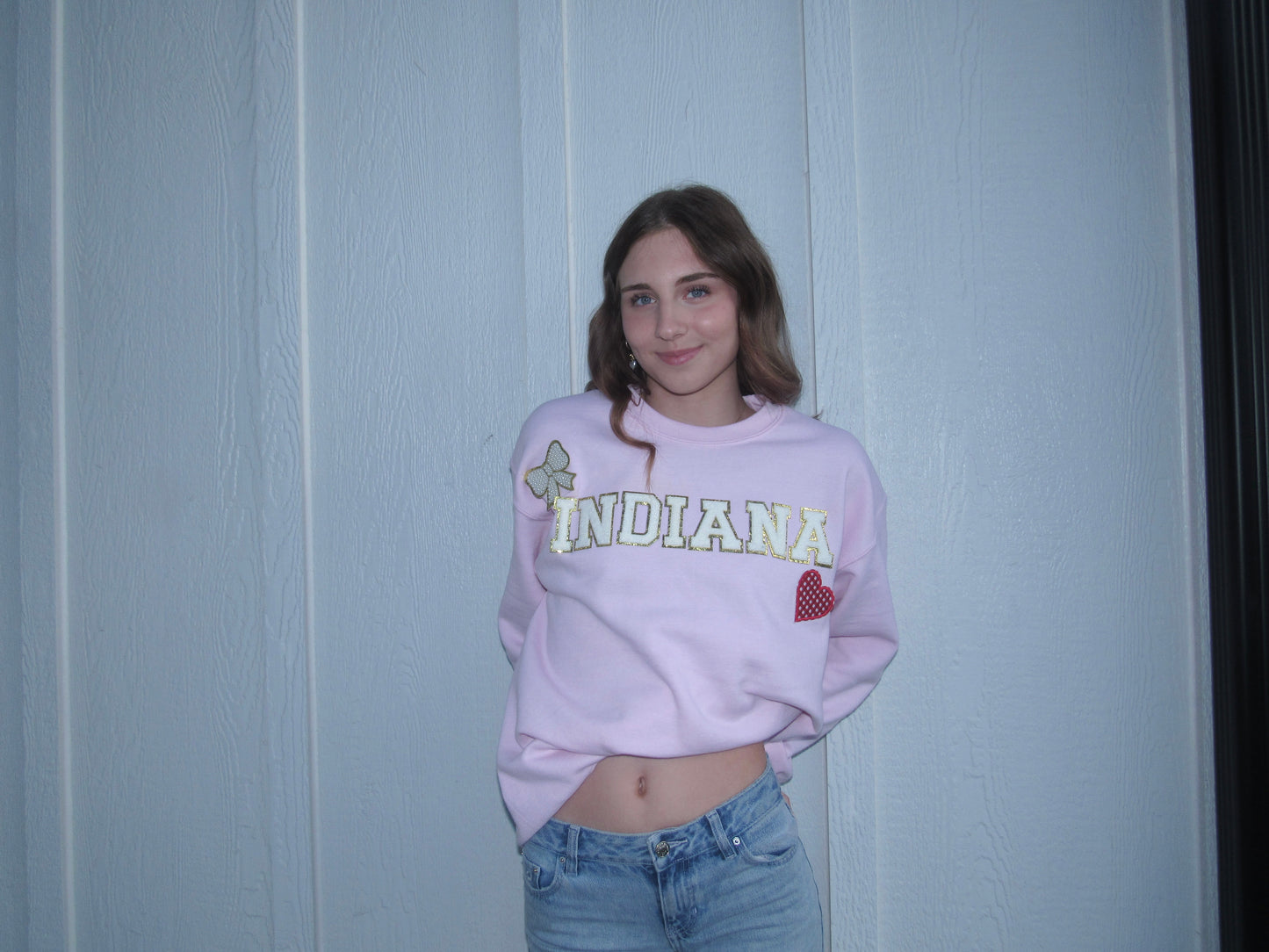 PINK BOW INDIANA SWEATSHIRT